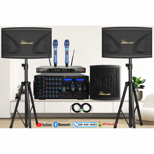 <font color=" blue">"ASM42" </font> IDOlmain Dual High Performance Wireless Microphones, 6000W Bluetooth Mixing Amplifier, and 4000W Speakers With Bass Booster, And 12" Subwoofer Home Karaoke System <sup><font color=" RED">Free gifts</font></B> </b></font></sup>