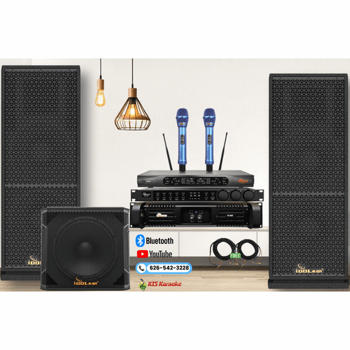 <font color=" blue">"ASM45" </font> Professional Full System with Power Amplifier, Digital Mixer, Dual High Tech Wireless Microphones, 15" Subwoofer and 6000W Thunder Floor Speakers <sup><font color=" red">Free Gifts</font></sup>