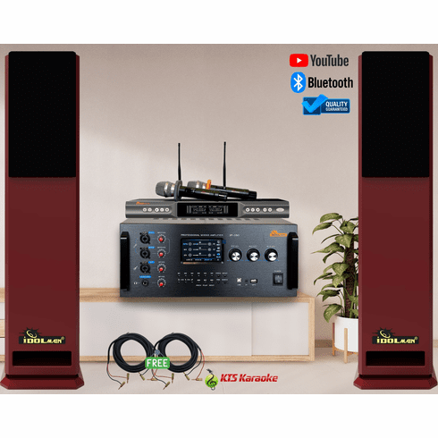 <font color=" blue">ASM53</font> IDOlmain Home Karaoke System with 4000W Speakers, Dual High Quality Wireless Microphones, 5000W Full Function Touch Screen Digital Mixing Amplifier and Subwoofer