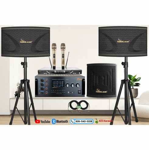 <font color=" blue">"ASM9"</font> IDOLmain 5000W Touch Screen Professional Karaoke Digital Mixing Amplifier W/ Optical /Bluetooth Super Bass Speakers, Wireless Microphones Karaoke System<sup>  <font color=" red">Free Gifts </font> </sup>
