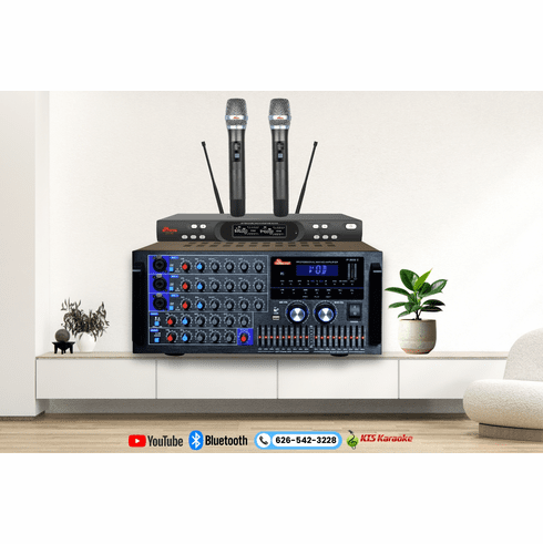 <font color=" blue">"COMBO1" </font>IDOLpro 3000W IP-3900 II Mixing Amplifier Plus UHF-308 Dual Microphones Karaoke Combo 