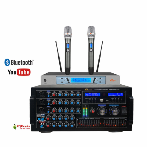 <font color=" blue">"COMBO11" </font>IDOLmain IP-5900II 6000Watts Professional Digital Karaoke Mixing Amplifier With Dual Wireless Microphone UHF-320 Karaoke Combo