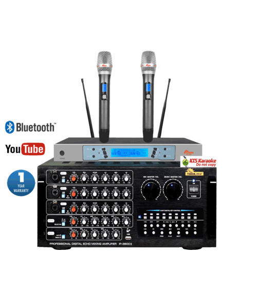 <font color=" blue">"COMBO3" </font>IDOLpro 1300W Recording/Bluetooth/HDMI Professional Mixing Amplifier With Dual Wireless Microphones Combo <sup><font color=" red">Free Gifts</font> </sup>