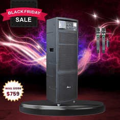 IDOlmain IPS-DJ07 II Portable Bluetooth Karaoke Super-Bass Boombox Speaker With Dual Wireless Microphone, Optical Input And Multi-Effect DJ Light   <sup><B><font color=" red">BLACK FRIDAY SALE</font></sup></B>  