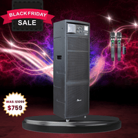 IDOlmain IPS-DJ07 II Portable Bluetooth Karaoke Super-Bass Boombox Speaker With Dual Wireless Microphone, Optical Input And Multi-Effect DJ Light   <sup><B><font color=" red">BLACK FRIDAY SALE</font></sup></B>  