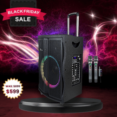 IDOLmain IPS-DJ09 Professional Bluetooth Portable Rechargeable Party Speaker With Dual Wireless Microphones, Vocal Cancellation, Voice Changer, Indoor| Outdoor Effects   <sup><B><font color=" red">BLACK FRIDAY SALE</font></sup></B>   