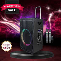IDOLmain IPS-DJ09 Professional Bluetooth Portable Rechargeable Party Speaker With Dual Wireless Microphones, Vocal Cancellation, Voice Changer, Indoor| Outdoor Effects   <sup><B><font color=" red">BLACK FRIDAY SALE</font></sup></B>   