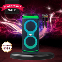 IDOLmain IPS-DJ12 Immersive Sound Light Weight Party Bluetooth Karaoke Speaker With Dual Wireless Microphones  <sup><B><font color=" red">BLACK FRIDAY SALE</font></sup></B> 
