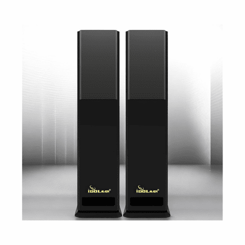 IDOLmain IPS-T2B Black Professional Premium Quality Piano High Gloss Finished Floor Standing Loudspeakers