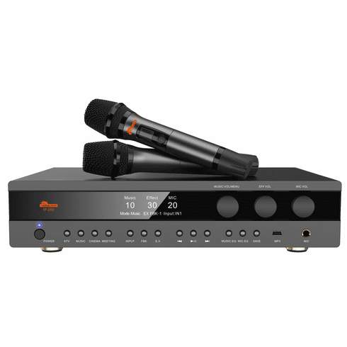 IDOlpro IP-200 4000W Professional Digital Karaoke Processor Amplifier  Equipped With Anti-Feedback and Music Exciter Plus Dual Wireless Microphones  <B> <sup><font color=" red ">Best Value</b></font></sup>
