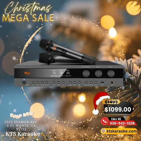 IDOlpro IP-200 4000W Professional Digital Karaoke Processor Amplifier Equipped With Anti-Feedback and Music Exciter Plus Dual Wireless Microphones <B> <sup><font color=" red ">Christmas SALE</b></font></sup>