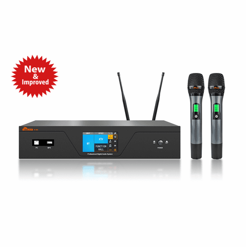 IDOlpro IP-300 7000W Touch Screen Monitor Professional Digital Amplifier Equipped With Dual Wireless Microphones, DSP Sound Professor, Optical/HDMI/Bluetooth/Sub Output