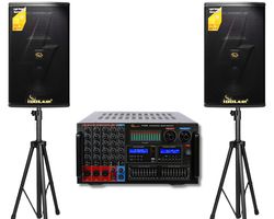 MIXING AMPLIFIER + SPEAKERS + STANDS COMBO
