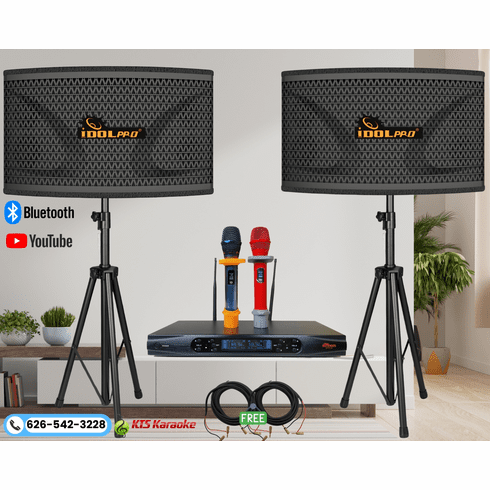 <font color=" blue">"SMC3" </font>IDOLpro 2400W IPS-800 Professional Speaker Plus UHF-X1 High Tech Dual Wireless Microphones Karaoke Combo