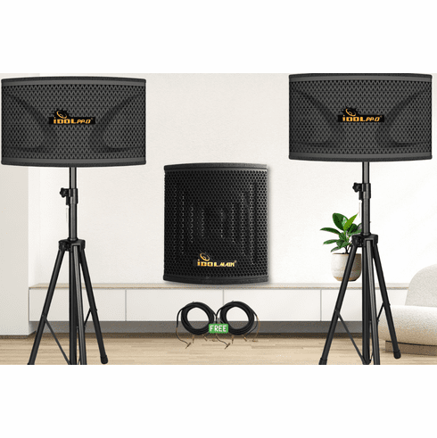 <font color=" blue">"SS2" </font>IDOlmain IPS-800 10" 3-Way 2400W High Output Full Range Loudspeakers Plus 12" 1200W Subwoofer Karaoke Combo 