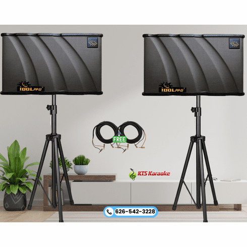 <font color=" blue">"SST1"</font>IDOLpro 1000W IPS-680 Professional High Fidelity Vocal Karaoke Speakers With Stands Combo (Pair) <font color=" RED">Free cables</font></B> </b></font>