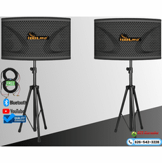 <font color=" blue">"SST4"</font> IDOLpro IPS-800 2400W 10" 3 Way Professional Karaoke Speakers With Bass Booster And Heavy Duty Stands Combo  <font color=" RED">Free cables</font></B> </b></font>