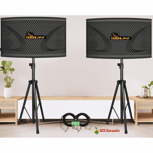 <font color=" blue">"SST4"</font> IDOLpro IPS-800 2400W 10" 3 Way Professional Karaoke Speakers With Bass Booster And Heavy Duty Stands Combo (Pair)  <font color=" RED">Free cables</font></B> </b></font>