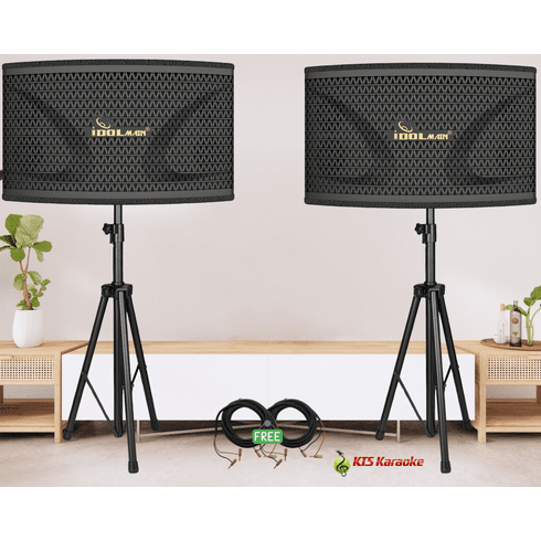 <font color=" blue">"SST5"</font> IDOLMAIN IPS-40 4000W 12" High Output Full Range Karaoke Loudspeaker With Bass Booster and Heavy Duty Stands (Pair)  <font color=" RED">Free Cables</font></B> </b></font>