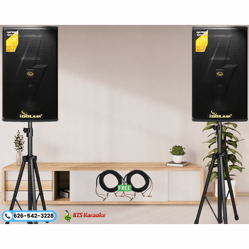 <font color=" blue">"SST7" </font>IDOlmain heavy Bass Loudspeakers IPS-P19 With Stands Karaoke Combo (Pair)  <font color=" RED">Free cables</font></B> </b></font>
