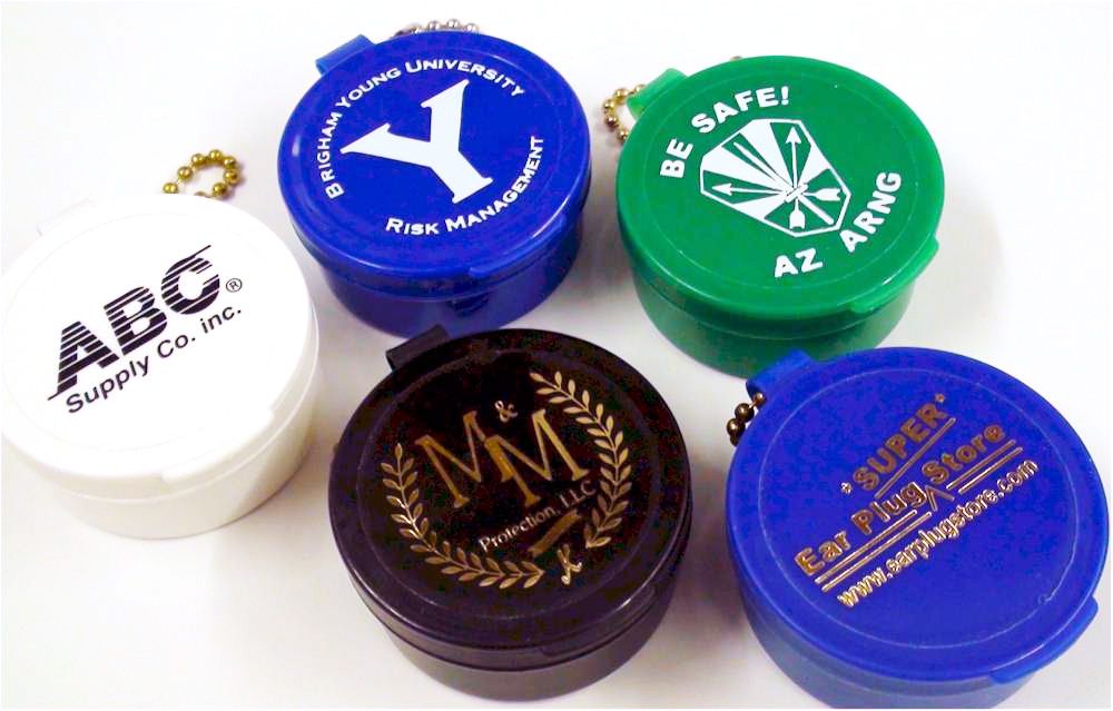 Custom Printed Ear Plug Cases with Keychains OnlyNo Ear PlugsHot