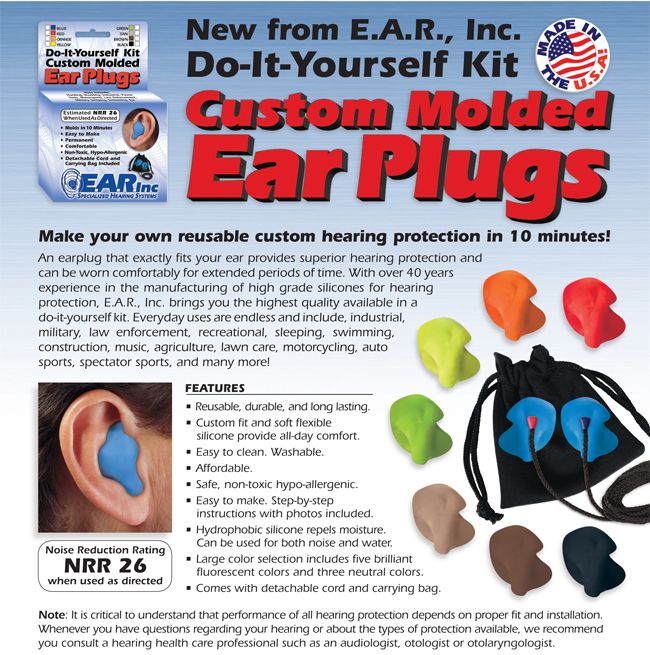 E.A.R. Inc. Do It Yourself Custom Ear Plug Kit (Makes Two Ear Plugs. W