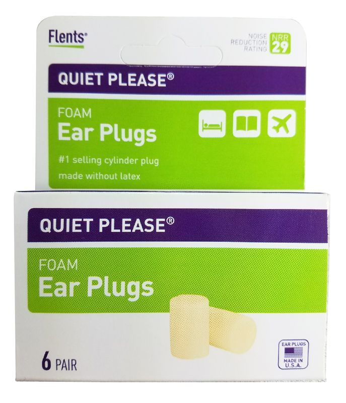 Flents Quiet! Please PVC Foam Ear Plugs (NRR 29) (6 Pairs) Consumer Packaged Foam Ear Plugs
