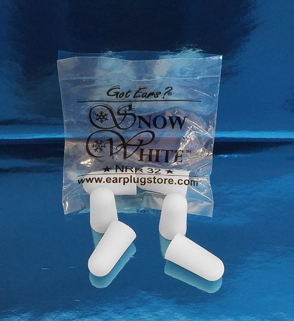 Got Ears? Snow White Foam Ear Plugs (NRR 32) (Bag of 100 Individually