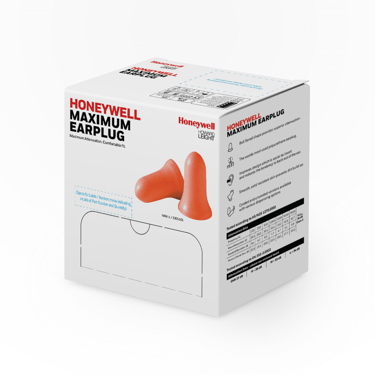 Howard Leight by Honeywell MAXIMUM UF Foam Ear Plugs (NRR 33) (Box of