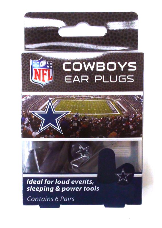NFL Ear Plugs Dallas Cowboys Foam Ear Plugs with NFL Team Colors and