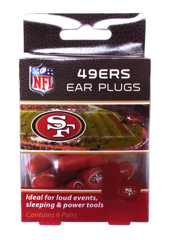 NFL Ear Plugs San Francisco 49ers Foam Ear Plugs with NFL Team Colors