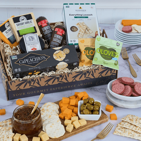 Deluxe Gourmet Meat and Cheese Sampler Gift