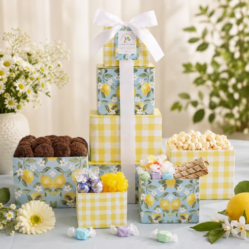 Sweet Sunshine Floral Gift Tower