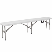 11''W X 72"L BI-FOLD GRANITE WHITE FOLDING BENCH WITH CARRYING HANDLE: <font color=green>FREE SHIPPING!</font>