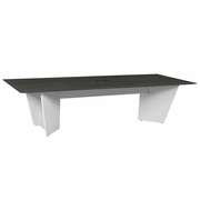 120" CONFERENCE TABLE WITH POWER DATA GROMMET- ASH GREY/ WHITE <FONT COLOR=GREEN>-FREE SHIPPING-</FONT>