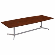 120W X 48D BOAT SHAPED CONFERENCE TABLE WITH METAL BASE.  <FONT COLOR=GREEN>-FREE SHIPPING-</FONT>