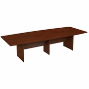 120W X 48D BOAT SHAPED CONFERENCE TABLE WITH WOOD BASE.  <FONT COLOR=GREEN>-FREE SHIPPING-</FONT>
