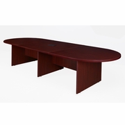 14 FT. LAMINATE CONFERENCE TABLE WITH CHARGING PORT- MAHOGANY <FONT COLOR=GREEN>-FREE SHIPPING-</FONT>