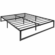 14 INCH METAL PLATFORM BED FRAME - NO BOX SPRING NEEDED WITH STEEL SLAT SUPPORT AND QUICK LOCK FUNCTIONALITY (QUEEN): <font color=green>FREE SHIPPING!</font>