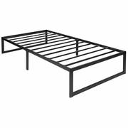 14 INCH METAL PLATFORM BED FRAME - NO BOX SPRING NEEDED WITH STEEL SLAT SUPPORT AND QUICK LOCK FUNCTIONALITY (TWIN) <font color=green>FREE SHIPPING!</font>
