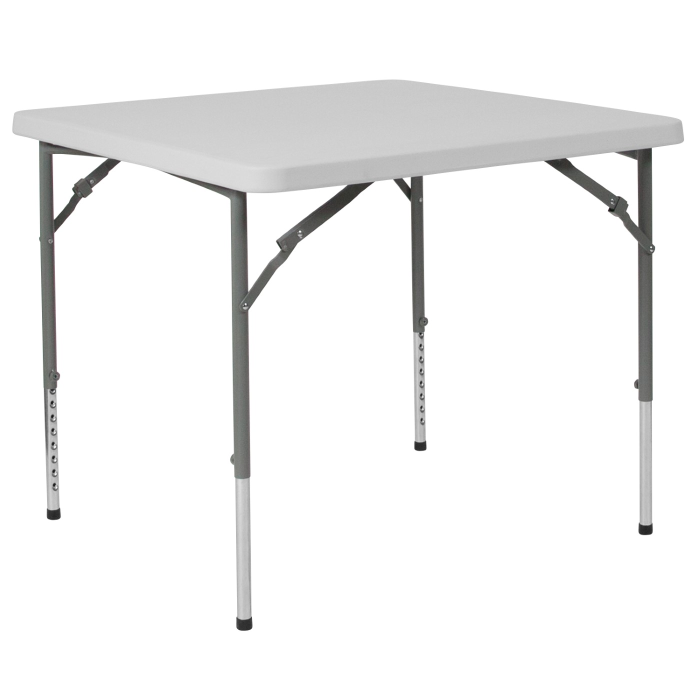 2.79-FOOT SQUARE HEIGHT ADJUSTABLE GRANITE WHITE PLASTIC FOLDING TABLE: <font color=green>FREE SHIPPING!</font> 2.79-FOOT SQUARE HEIGHT ADJUSTABLE GRANITE WHITE PLASTIC FOLDING TABLE: <font color=green>FREE SHIPPING!</font>