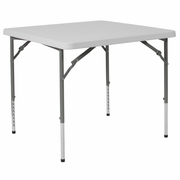 2.79-FOOT SQUARE HEIGHT ADJUSTABLE GRANITE WHITE PLASTIC FOLDING TABLE: <font color=green>FREE SHIPPING!</font>