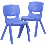 2 PACK BLUE PLASTIC STACKABLE SCHOOL CHAIR WITH 15.5" SEAT HEIGHT: <font color=green>FREE SHIPPING!</font>