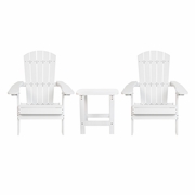 2 PACK CHARLESTOWN ALL-WEATHER POLY RESIN FOLDING ADIRONDACK CHAIR WITH SIDE TABLE: <font color=green>FREE SHIPPING!</font>
