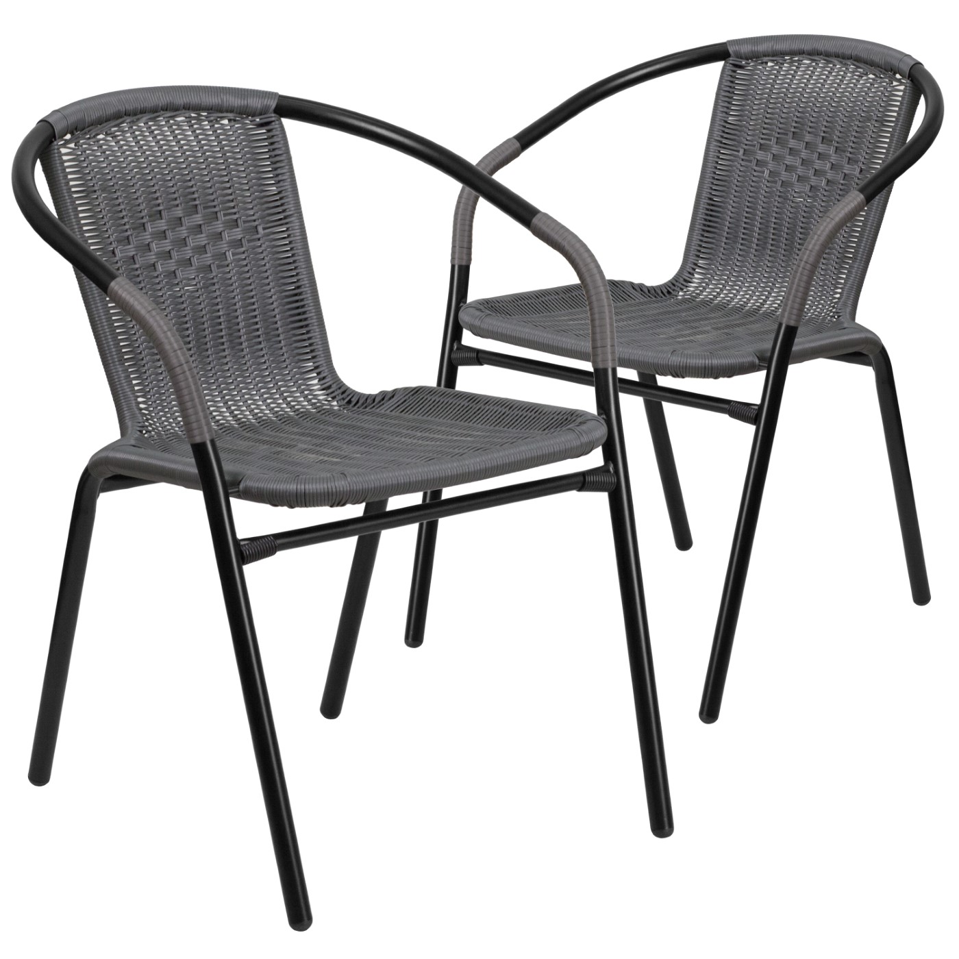 2 PACK GRAY RATTAN INDOOR-OUTDOOR RESTAURANT STACK CHAIR: <font color=green>FREE SHIPPING!</font> 2 PACK GRAY RATTAN INDOOR-OUTDOOR RESTAURANT STACK CHAIR: <font color=green>FREE SHIPPING!</font>