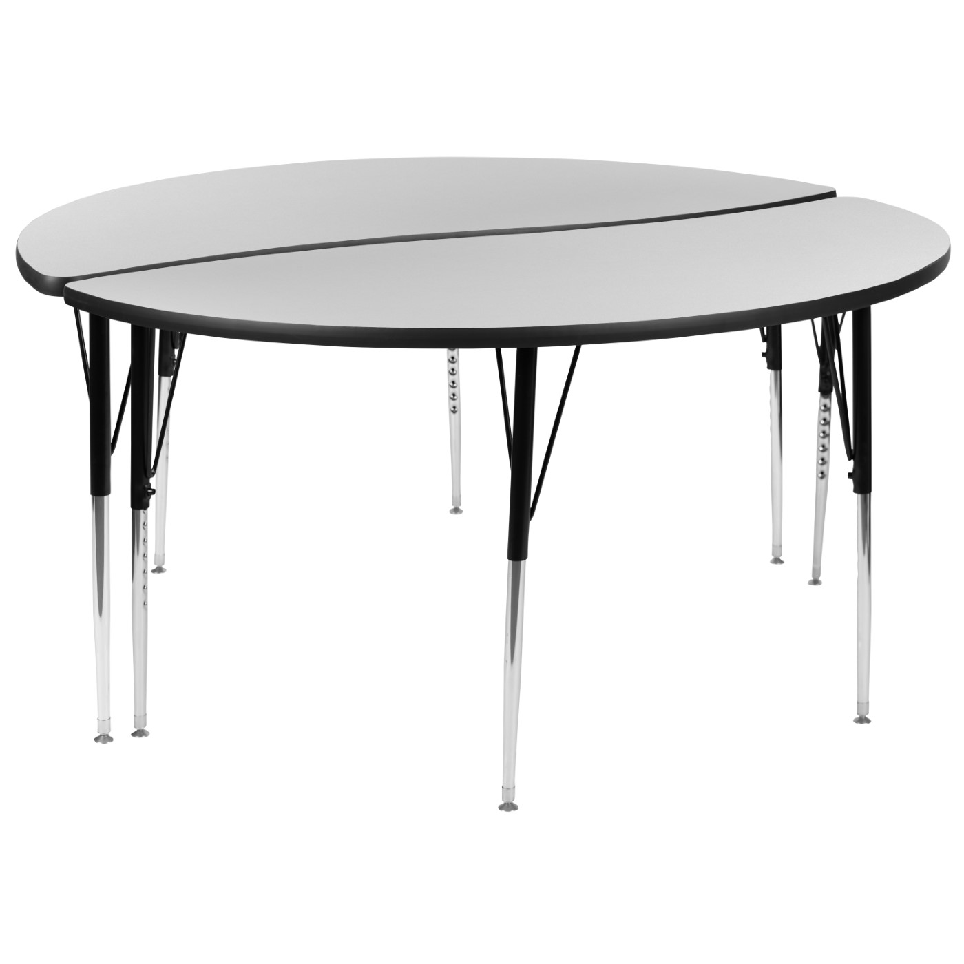 2 PIECE 60" CIRCLE WAVE FLEXIBLE GREY THERMAL LAMINATE ACTIVITY TABLE SET - STANDARD HEIGHT ADJUSTABLE LEGS <font color=green>FREE SHIPPING!</font> 2 PIECE 60" CIRCLE WAVE FLEXIBLE GREY THERMAL LAMINATE ACTIVITY TABLE SET - STANDARD HEIGHT ADJUSTABLE LEGS <font color=green>FREE SHIPPING!</font>