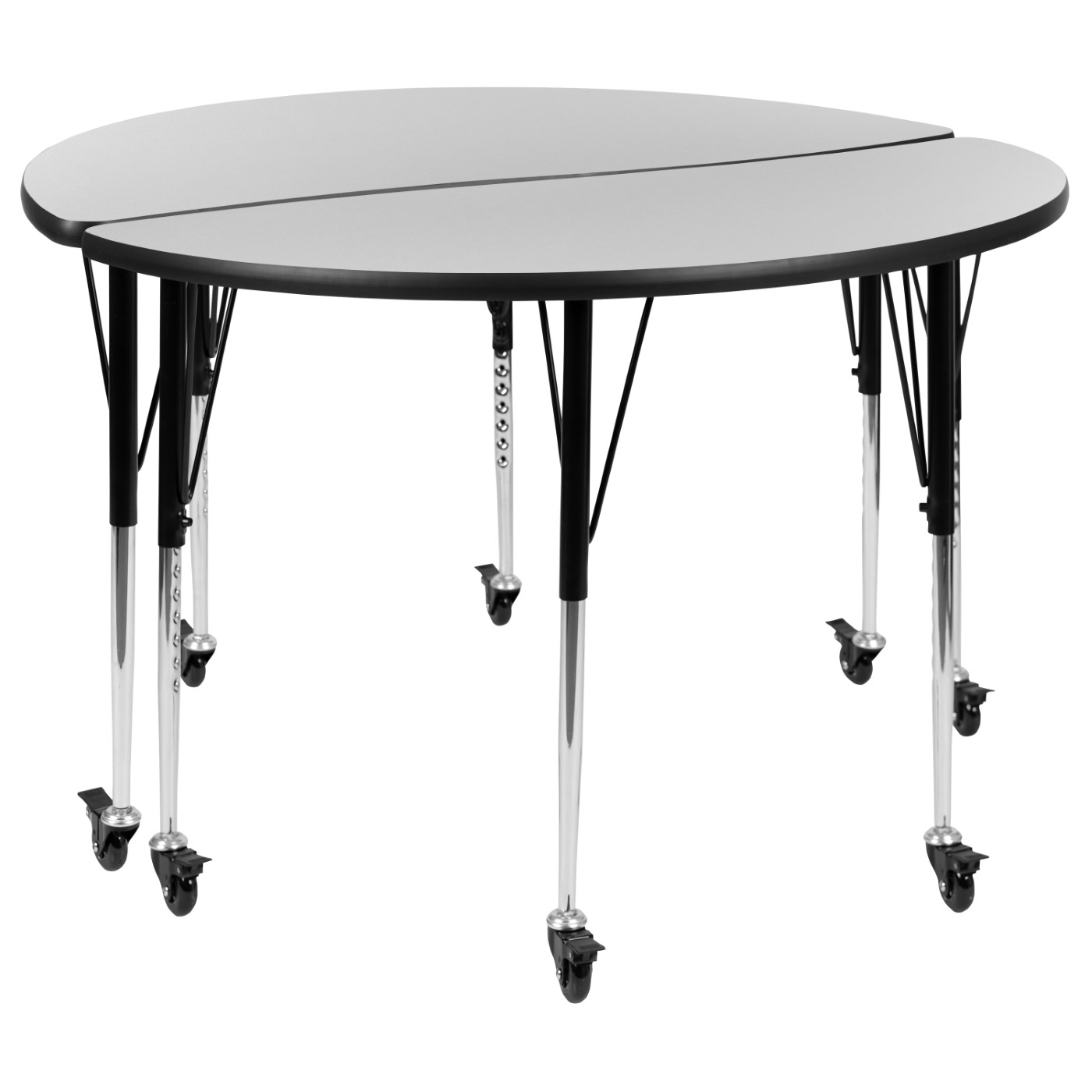 2 PIECE MOBILE 47.5" CIRCLE WAVE FLEXIBLE GREY THERMAL LAMINATE ADJUSTABLE ACTIVITY TABLE SET <font color=green>FREE SHIPPING!</font> 2 PIECE MOBILE 47.5" CIRCLE WAVE FLEXIBLE GREY THERMAL LAMINATE ADJUSTABLE ACTIVITY TABLE SET <font color=green>FREE SHIPPING!</font>