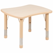 21.875"W X 26.625"L RECTANGULAR NATURAL PLASTIC HEIGHT ADJUSTABLE ACTIVITY TABLE: <font color=green>FREE SHIPPING!</font>