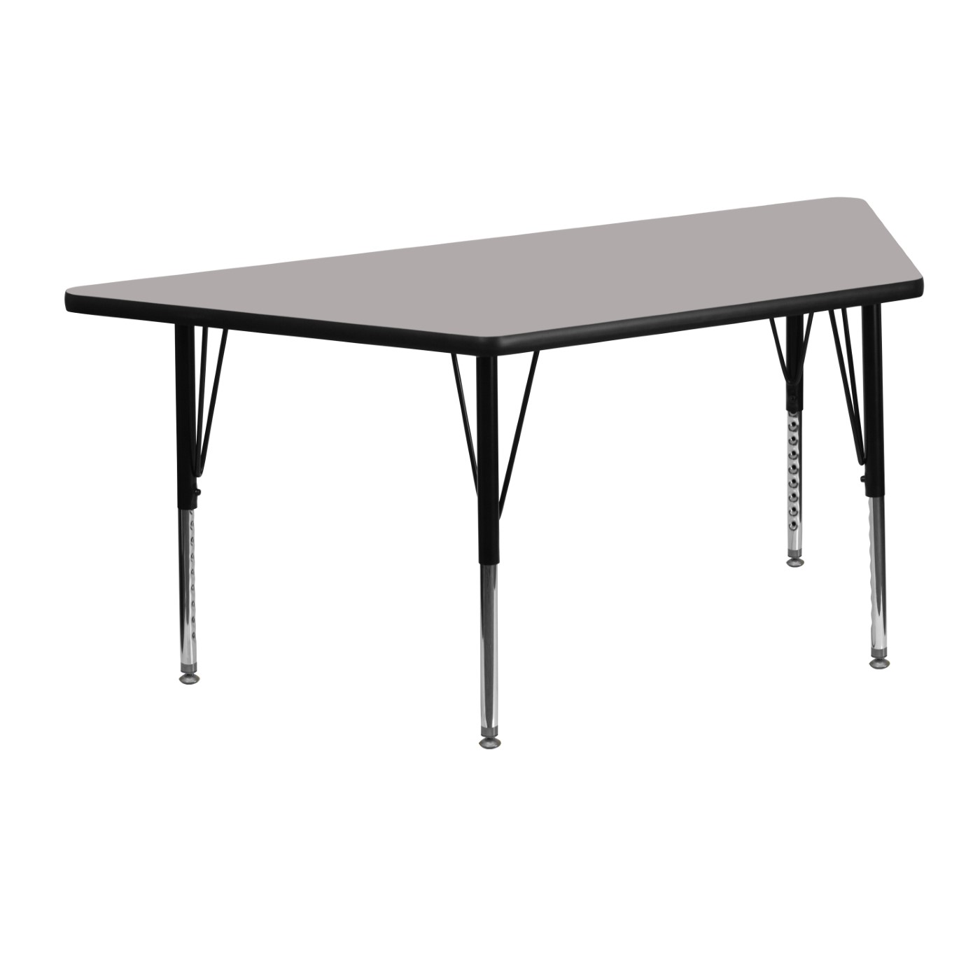 22.5''W X 45''L TRAPEZOID GREY HP LAMINATE ACTIVITY TABLE - HEIGHT ADJUSTABLE SHORT LEGS <font color=green>FREE SHIPPING!</font> 22.5''W X 45''L TRAPEZOID GREY HP LAMINATE ACTIVITY TABLE - HEIGHT ADJUSTABLE SHORT LEGS <font color=green>FREE SHIPPING!</font>