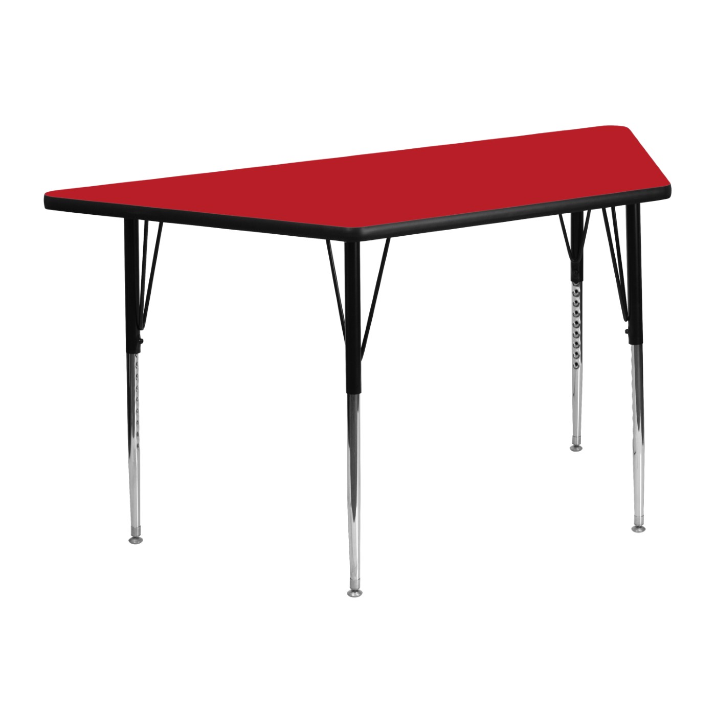 22.5''W X 45''L TRAPEZOID RED HP LAMINATE ACTIVITY TABLE - STANDARD HEIGHT ADJUSTABLE LEGS <font color=green>FREE SHIPPING!</font> 22.5''W X 45''L TRAPEZOID RED HP LAMINATE ACTIVITY TABLE - STANDARD HEIGHT ADJUSTABLE LEGS <font color=green>FREE SHIPPING!</font>